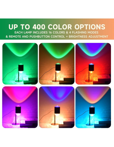 Lámpara Proyector de Atardecer y Agua Bizggco, Doble Cabeza, RGB