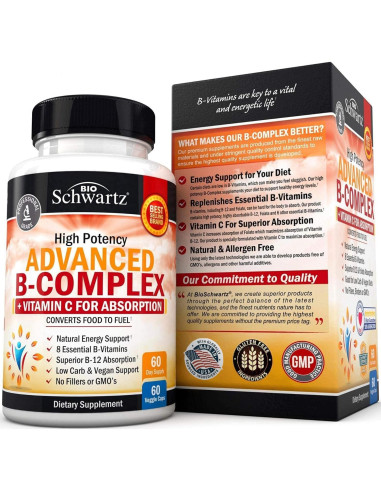 Complejo de Vitamina B y C BioSchwartz - 60 Cápsulas
