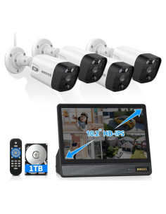 Sistema de Cámara de Seguridad OOSSXX 4K 8MP con Monitor 10.1"