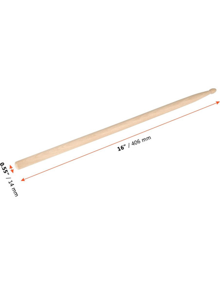 Palos de Batería SINJEUN 24 Pares 5A Madera Natural Palos de Batería SINJEUN 24 Pares 5A Madera Natural