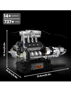 Kit Modelo Motor V8 Mould King 10206 - 737 Piezas Educativo 2