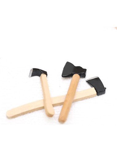 Set de 3 Hachas en Miniatura 1/12 Jizlan para Casa de Muñecas