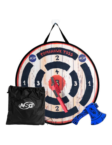 Juego de Lanzamiento de Hacha de Espuma NSG Tomahawk - 2 Hachas y Blanco