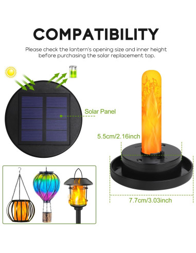 Tapa de Reemplazo Solar GOESWELL 3 pulgadas para Linterna