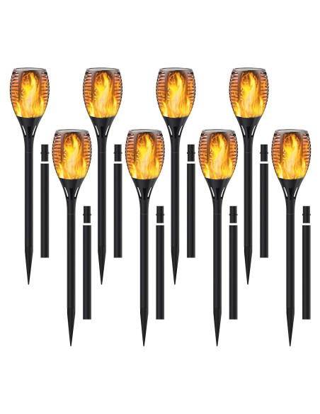 Luz de antorcha solar Permande 8 paquetes con llama danzante Luz de antorcha solar Permande 8 paquetes con llama danzante