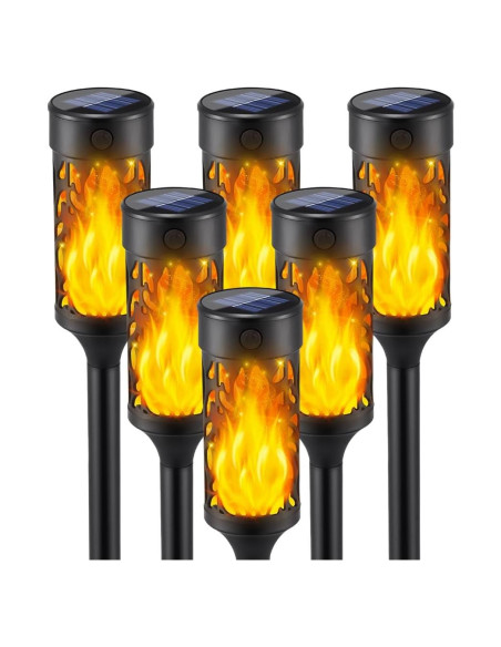 Antorchas Solares LiupTiuo 6Pcs para Jardín Impermeables Antorchas Solares LiupTiuo 6Pcs para Jardín Impermeables