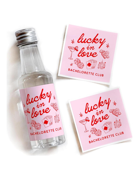 Etiquetas de Botellas de Licor Mini Suerte en el Amor - 16 Pzas Etiquetas de Botellas de Licor Mini Suerte en el Amor - 16 Pzas