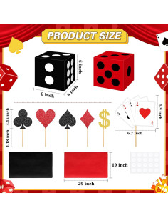 Set de Decoración de Fiesta Casino Zhanmai 2 Cajas 15x15 cm 2