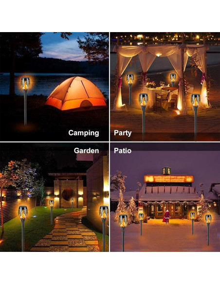Luces de antorcha solar Hotomely 6Pack con llama LED Luces de antorcha solar Hotomely 6Pack con llama LED