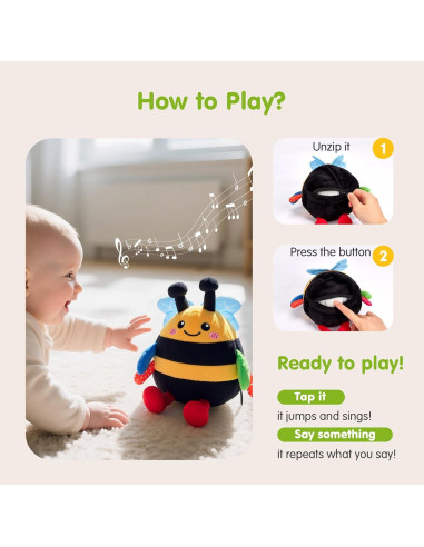 Juguete Interactivo Hahaland Abeja Musical para Bebés 6-18 Meses
