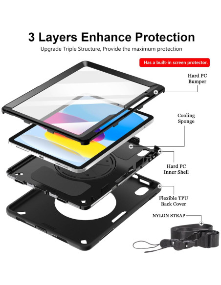 Funda Miesherk para iPad 11"/10.9" con Soporte y Correa Funda Miesherk para iPad 11"/10.9" con Soporte y Correa