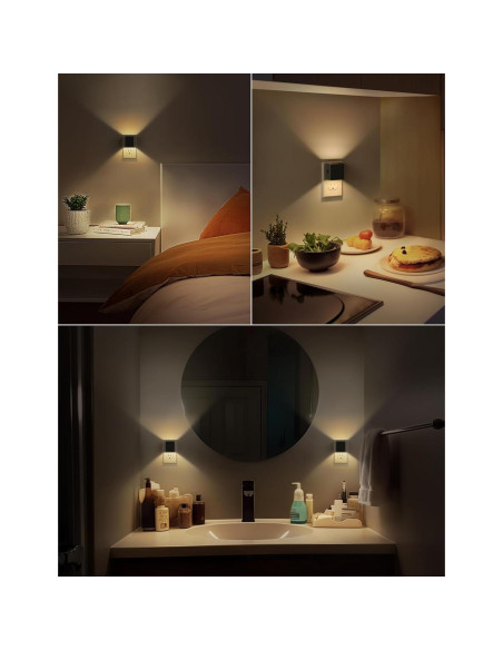 Luces Nocturnas LED DORESshop Enchufables 4 Piezas 1W Luces Nocturnas LED DORESshop Enchufables 4 Piezas 1W