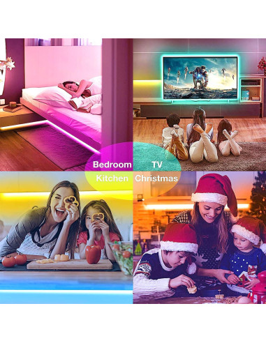 Tira de Luz LED Inteligente Hyrion 15.24m WiFi RGB con Control Voz