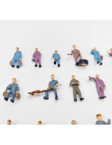 Figuras de Personas de Tren 1:87 CWBPING - 26 Piezas