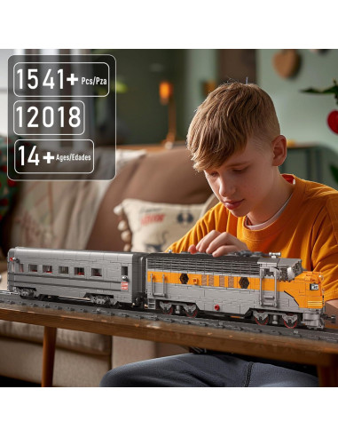 Mould King 12018 Juego de Bloques de Construcción Trenes EMD F7 1541 PCS