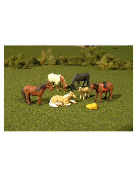 Figuras de Paisaje Caballos Bachmann 6 Piezas Escala O Figuras de Paisaje Caballos Bachmann 6 Piezas Escala O