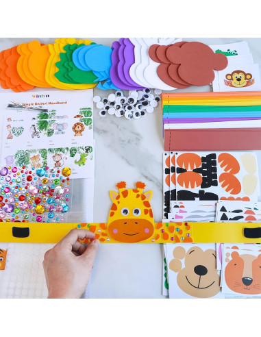 Kit de Manualidades Winlyn 24 Diademas Animales Selva DIY