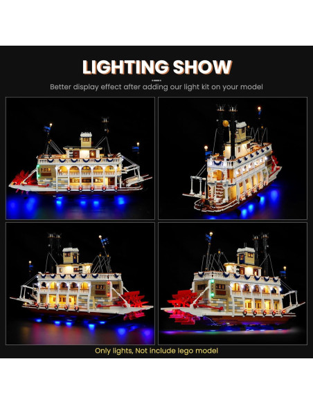 Kit de Luz LED DALDED para Lego Ideas River Steamboat 21356 Kit de Luz LED DALDED para Lego Ideas River Steamboat 21356