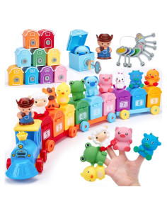 Set de Tren Montessori Hahaland con Animales y Títeres - 30.5x20.5cm