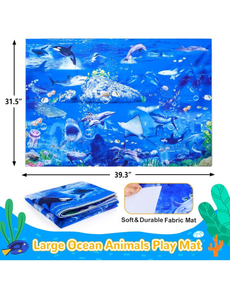 Juguetes de Animales Marinos GINMIC 18 Piezas con Alfombrilla Juguetes de Animales Marinos GINMIC 18 Piezas con Alfombrilla