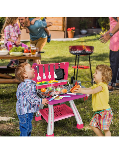 Juego de Cocina Parrilla Rosa AuroTops con Luz y Sonido