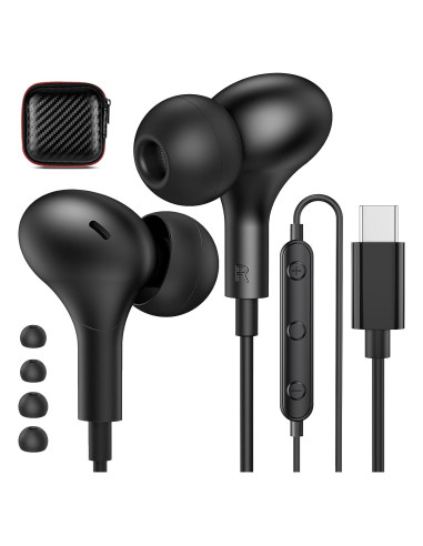 Auriculares USB C APETOO con micrófono y control de volumen