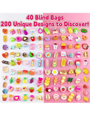 Paquete de 40 Mini Bolsas Sorpresa Comida para Niños - Juguetes de Cocina