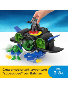 Fisher-Price Batsub de Batman con figura K. Croc para niños 3-8 años 2