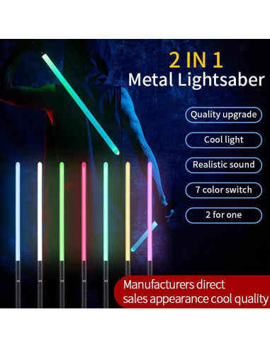 Sable de Luz Aoglenic 2-en-1 RGB con Empuñadura de Metal