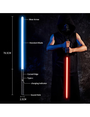 Sable de Luz Aoglenic 2-en-1 RGB con Empuñadura de Metal