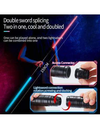 Sable de Luz Aoglenic 2-en-1 RGB con Empuñadura de Metal