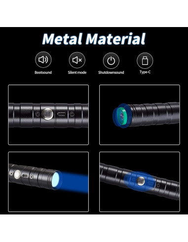 Sable de Luz Aoglenic 2-en-1 RGB con Empuñadura de Metal