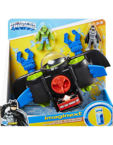 Fisher-Price Batsub de Batman con figura K. Croc para niños 3-8 años