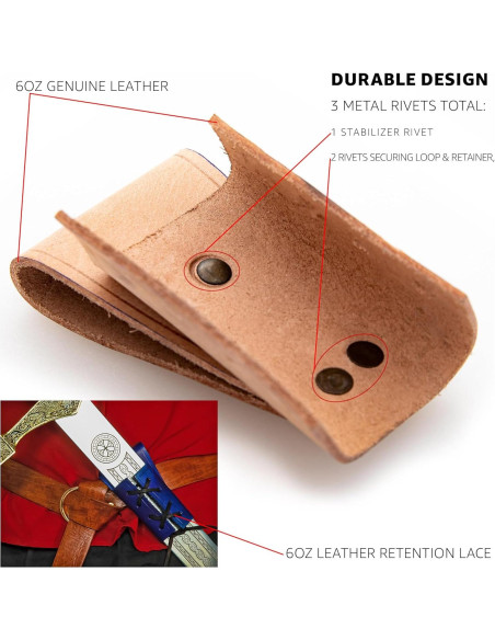 Funda de Daga de Cuero Genuino Réplicas de Armory - Ajustable Funda de Daga de Cuero Genuino Réplicas de Armory - Ajustable