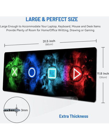 Mousepad Gaming Stanoha XXL 76x30 cm Antideslizante