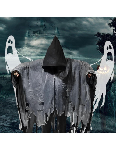 Capa Medieval de Halloween Unisex Negra y Blanca 150 cm