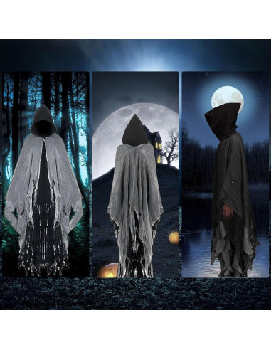 Capa Medieval de Halloween Unisex Negra y Blanca 150 cm