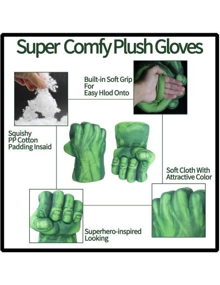 Disfraz de Superhéroe Hulk para Niños - Capa Verde y Guantes Disfraz de Superhéroe Hulk para Niños - Capa Verde y Guantes