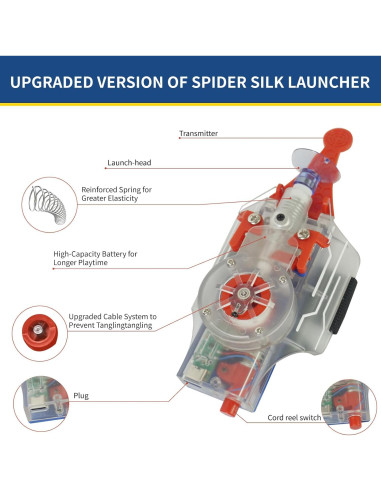 Lanzador de Telarañas Spider Hero con Guantes - Rojo