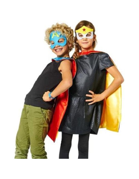 Capa y Máscara de Superhéroe para Niños NuGeri - Doble Cara Capa y Máscara de Superhéroe para Niños NuGeri - Doble Cara