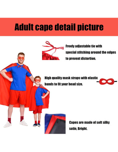 Capa de Superhéroe para Adultos Maklulu + Máscara - 120 cm