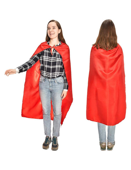 Capa de Superhéroe para Adultos + Máscara - 120 cm - Rojo Capa de Superhéroe para Adultos + Máscara - 120 cm - Rojo
