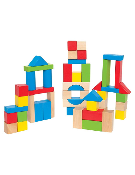 Bloques de Madera Hape - Set Educativo 50 Piezas Colores Brillantes Bloques de Madera Hape - Set Educativo 50 Piezas Colores Brillantes
