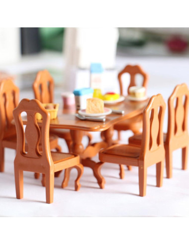 Conjunto de Mesa y Sillas Miniatura Kisangel 5 Piezas
