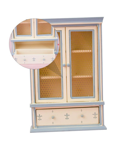 Estante de Libros y Armario de Casa de Muñecas SAFIGLE Beige