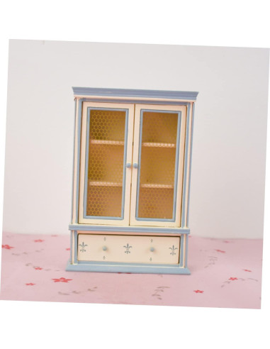 Estante de Libros y Armario de Casa de Muñecas SAFIGLE Beige