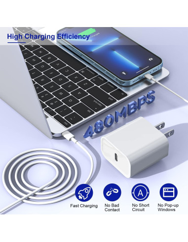 Paquete de 3 Cargadores Rápidos USB-C para iPhone 3m