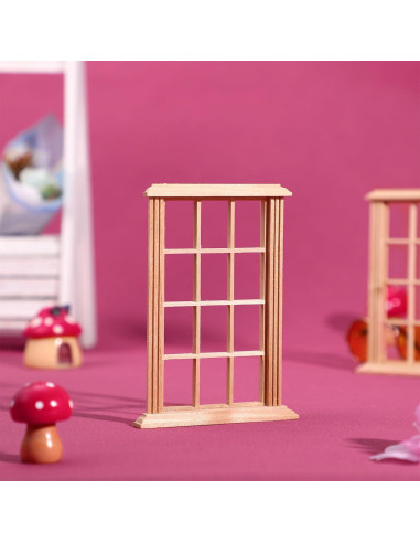 Ventanas Miniatura de Madera YARNOW 8 Pcs 1/12 para Muñecas