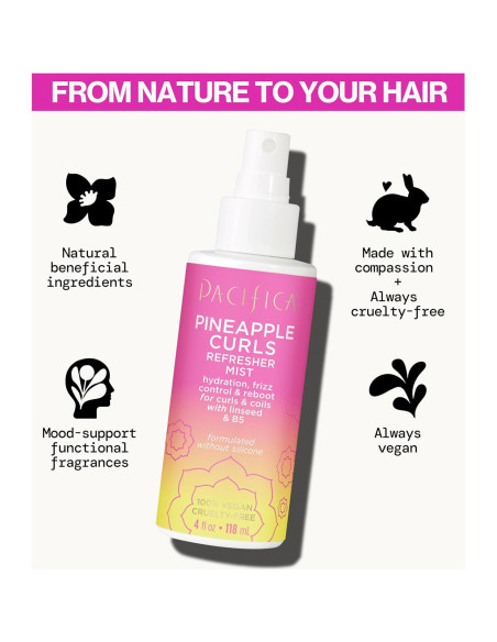 Nebulizador Refrescante de Rizos Pacifica 113 ml - Hidratante Vegano Nebulizador Refrescante de Rizos Pacifica 113 ml - Hidratante Vegano