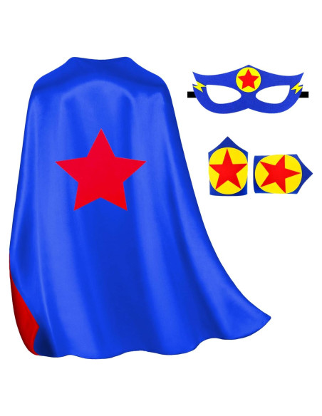 Disfraz de Superhéroe iROLEWIN para Niños con Capa y Máscara Disfraz de Superhéroe iROLEWIN para Niños con Capa y Máscara